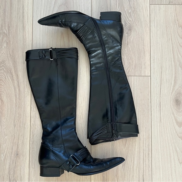 PURA LOPEZ black pointed witchy biker boots 35 - Picture 1 of 8